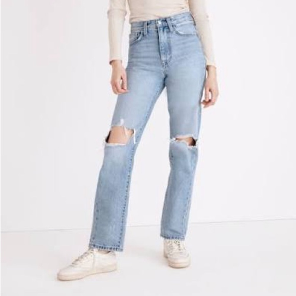 Madewell Perfect Vintage Straight Distressed Jeans